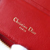 Christian Dior 红色 Cannage 皮革拉链钱包