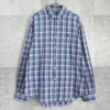 ポロ ラルフローレン ロゴ 刺繍 長袖シャツ チェック柄 ブルー