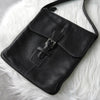 Loewe Logo Leather Shoulder Bag in Black