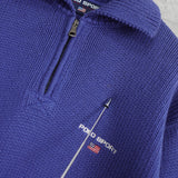 ポロ スポーツ ラルフローレン ハーフジップ カラー ニット ロゴ刺繍 パープル - NEWSED