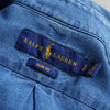 Polo Ralph Lauren 徽标刺绣蓝色短袖牛仔衬衫