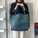 エムエムシックス メゾン マルジェラ レザー トートバッグ ブルー グリーン - NEWSED