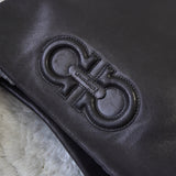 サルバトーレ・フェラガモ ダブル ガンチーニ ナッパレザー ワンショルダーバッグ ブラック - NEWSED