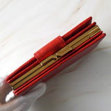 セリーヌ サークル金具 レザー 二つ折り財布 レッド - NEWSED