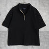 Burberry 徽标 Nova 格纹半拉链短袖 Polo 衫（黑色）