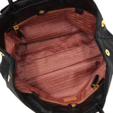 プラダ ポコノ テスート ナイロン リボン ハンドバッグ ブラック - NEWSED