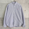 Maison Kitsune Tricolor Fox Oxford Shirt Long Sleeve Shirt Saxe Blue