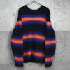 ケンゾー ボーダー柄 シャギー ニット マルチカラー