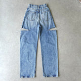 エムエムシックス メゾン マルジェラ スラッシュディティール デニム ジーンズ ブルー - NEWSED