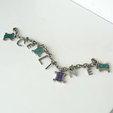 セリーヌ ヴィンテージ トリオンフ ロゴ ラインストーン チェーン ブレスレット シルバー - NEWSED