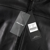 ポリス ラムレザー シングル ライダースジャケット レザージャケット ブラック メンズ タグ付き未使用品 - NEWSED