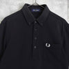 Fred Perry 徽标刺绣黑色短袖 Polo 衫