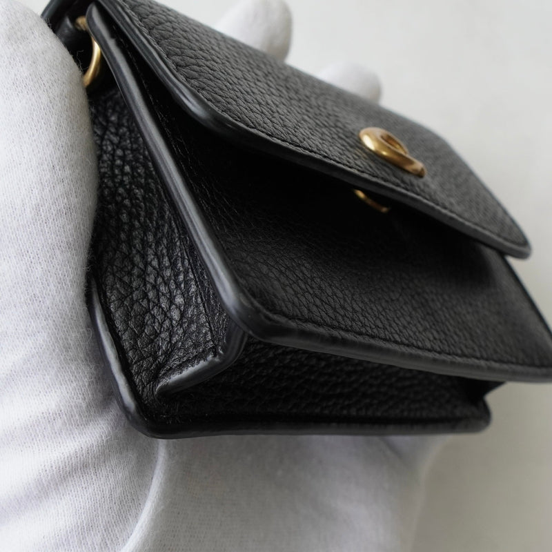 コーチ レザー チェーン ウォレットバッグ カードケース ブラック - NEWSED