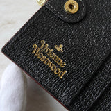 ヴィヴィアン ウエストウッド オーブ レザー がま口 二つ折り財布 ブラック - NEWSED