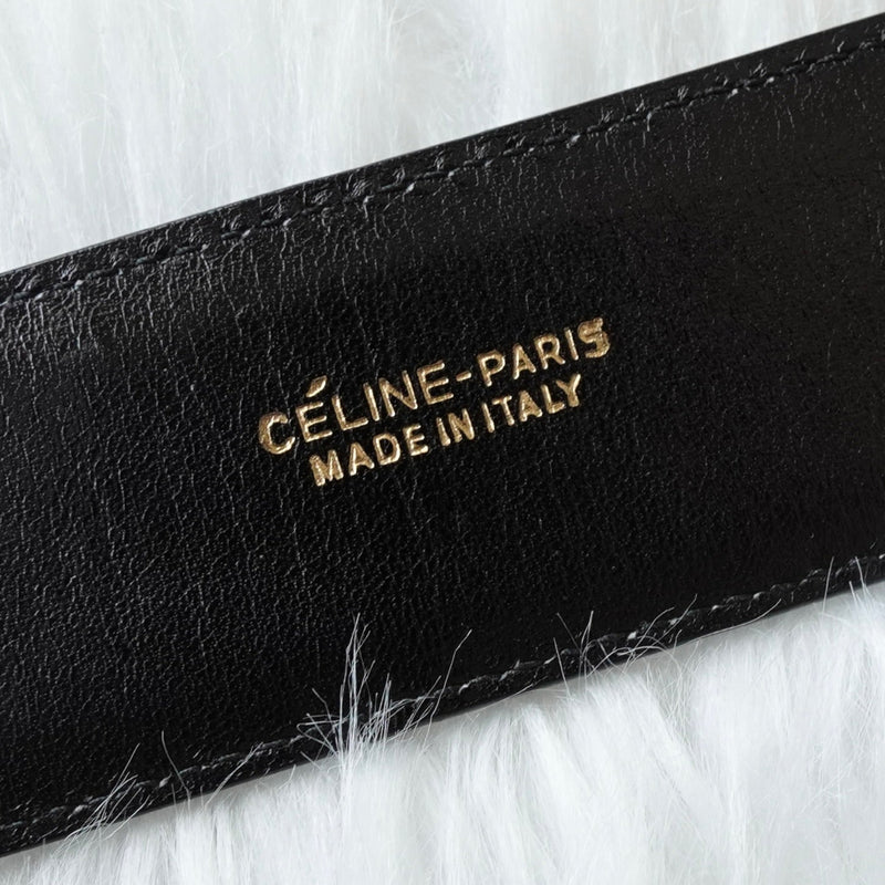 セリーヌ ヴィンテージ 輪馬車 サルキー レザー ベルト ブラック レディース - NEWSED