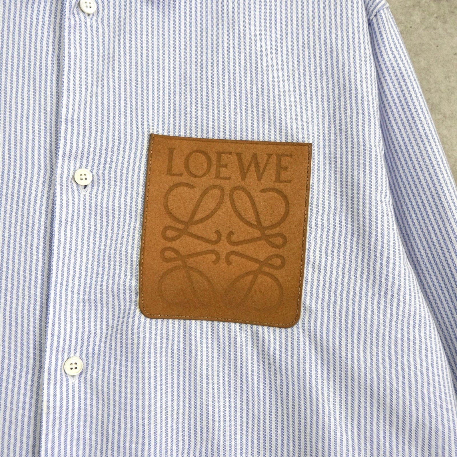 【名作】LOEWE ロエベ アナグラム スエードポケット ストライプシャツ 39 product-3442326_1600x.jpg?v=