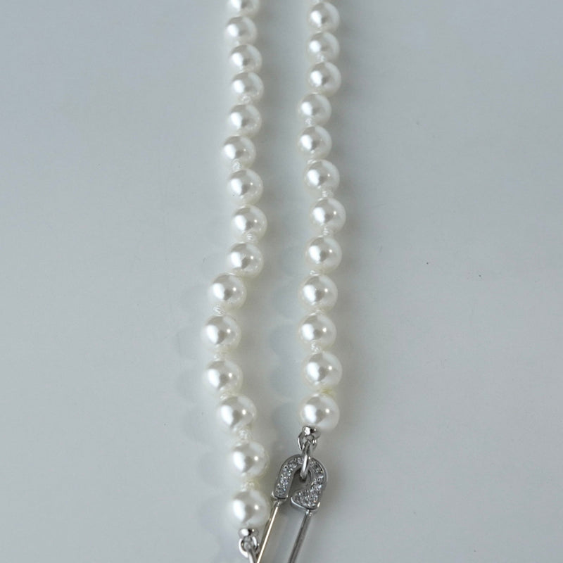 ヴィヴィアン ウエストウッド オーブ フェイクパール ピン ラインストーン ネックレス チョーカー シルバー - NEWSED