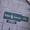 Polo Ralph Lauren 徽标刺绣长袖衬衫，采用方格图案，蓝色