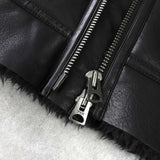 ダンケシェーン フェイクレザー ボアジャケット ライダースジャケット ブラック メンズ - NEWSED