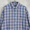 ポロ ラルフローレン ロゴ 刺繍 長袖シャツ チェック柄 ブルー