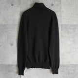 ラコステ ロゴパッチ タートルネック ニット チャコールグレー メンズ - NEWSED