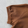 Ralph Lauren Women's Brown Short Sleeve Polo Shirt with Embroidered Logo and Beading