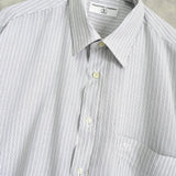 バレンティノ ガラヴァーニ ヴィンテージ ストライプ柄 ロゴ 刺繍 長袖シャツ グレー - NEWSED