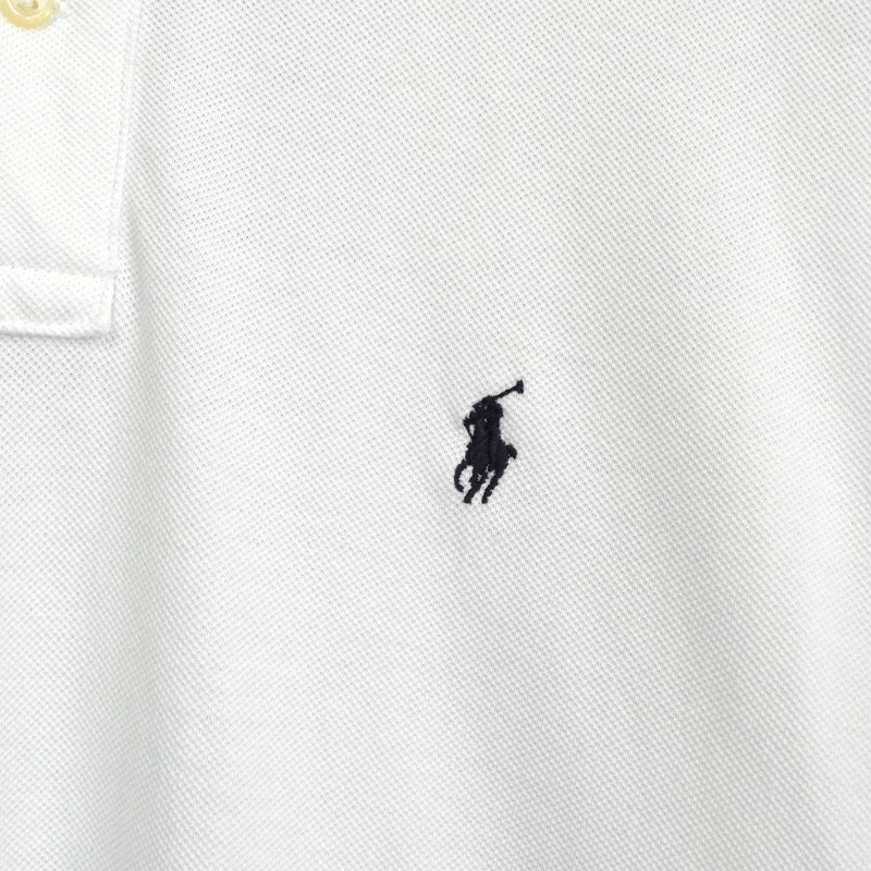 ポロ ラルフローレン ロゴ 刺繍 半袖ポロシャツ ホワイト - NEWSED