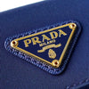 Prada Pocono Tessuto 蓝色三角形标志尼龙三折钱包
