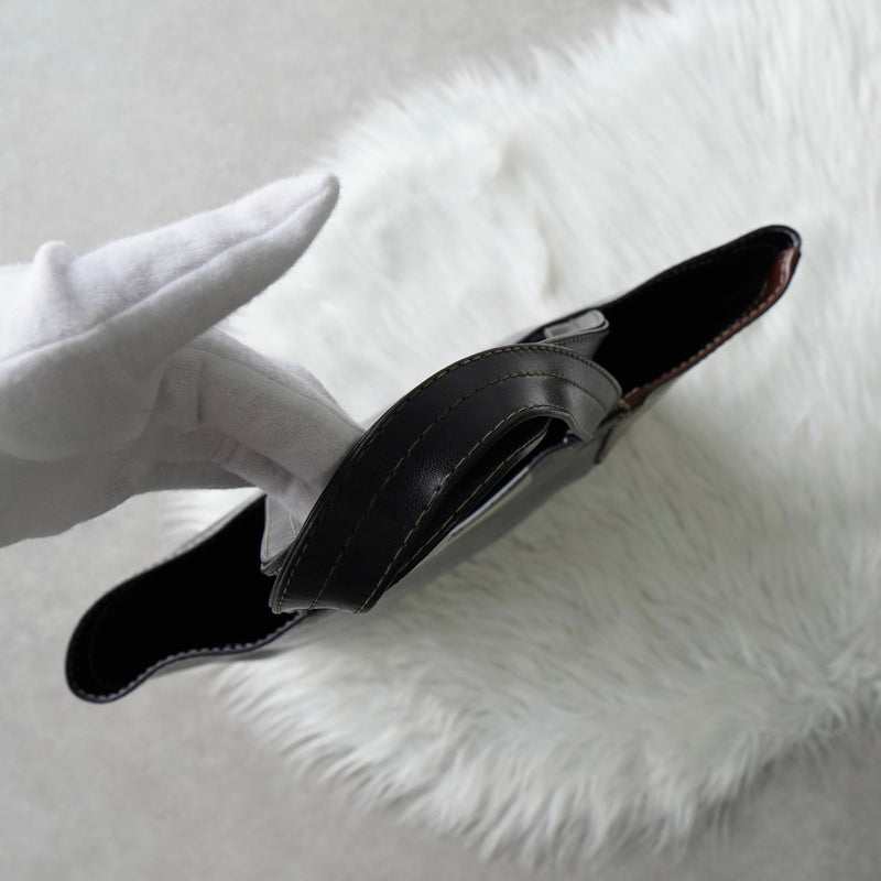 コムデギャルソン ステッチ トートバッグレザー ネイビー / ブラウン - NEWSED