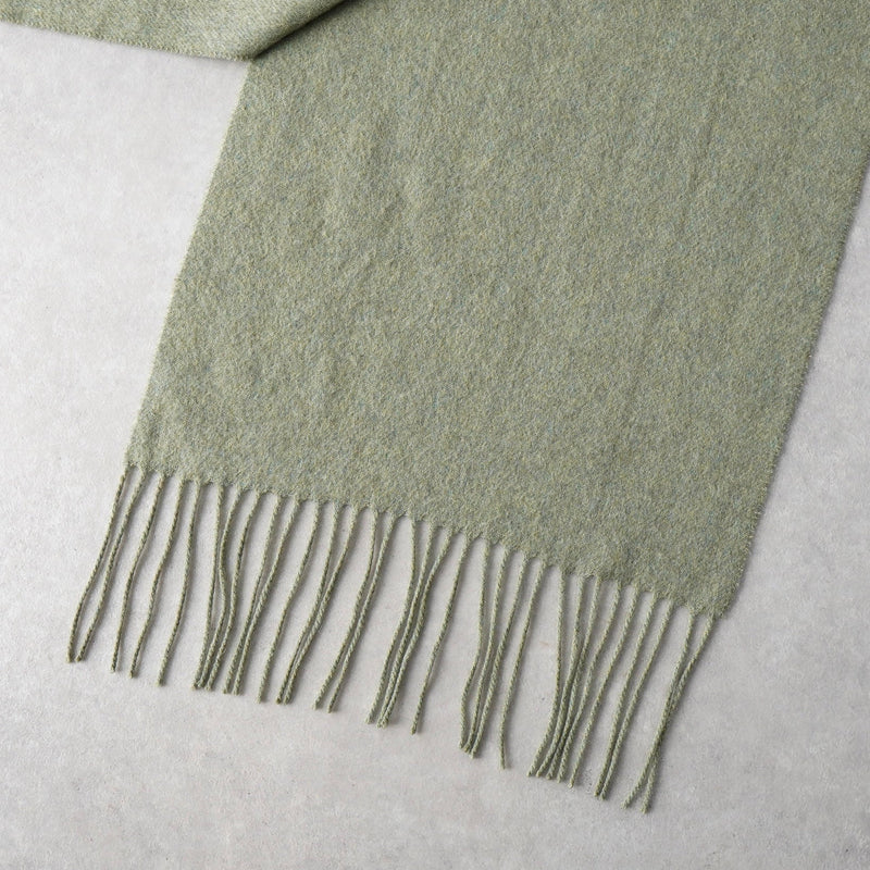 クロエ ロゴ刺繍 カシミヤ マフラー グレー グリーン - NEWSED