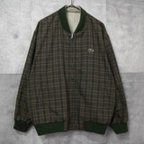 ラコステ リバーシブル ロゴパッチ チェック柄 スウィングトップ ブルゾン オフホワイト / カーキ - NEWSED