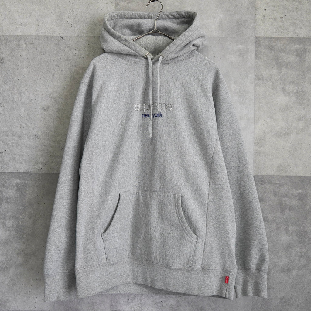 Supreme Metal Logo 灰色连帽衫