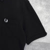 Fred Perry 徽标刺绣黑色短袖 Polo 衫