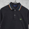 Fred Perry logo embroidered short sleeve polo shirt in grey