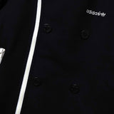 アディダス ロゴ ジッパー ウール ピーコート メンズ ブラック - NEWSED