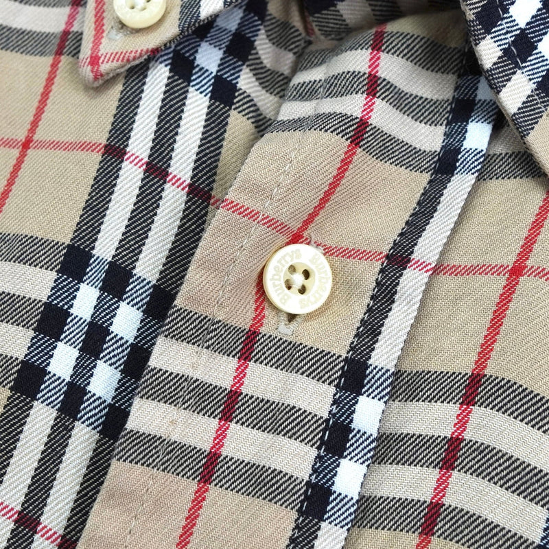 バーバリー ヴィンテージ ノバチェック ホースロゴ 刺繍 長袖シャツ ベージュ - NEWSED