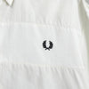 Fred Perry logo embroidered, mixed material short-sleeved shirt, ivory