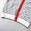 Lacoste Logo Patch Striped Cardigan in White for Women