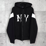 エムエルビー コリア ヤンキース ジップアップ フーディー パーカー ブラック - NEWSED