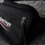 バレンシアガ ロゴ ウエストポーチ ホイールベルトパック ボディバッグ ブラック - NEWSED