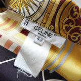 セリーヌ ヴィンテージ シルク レオナール 総柄 シャツ ワンピース ブラック / ゴールド レディース - NEWSED