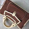 Celine Boogie Macadam Canvas/Leather Handbag Brown/Ivory