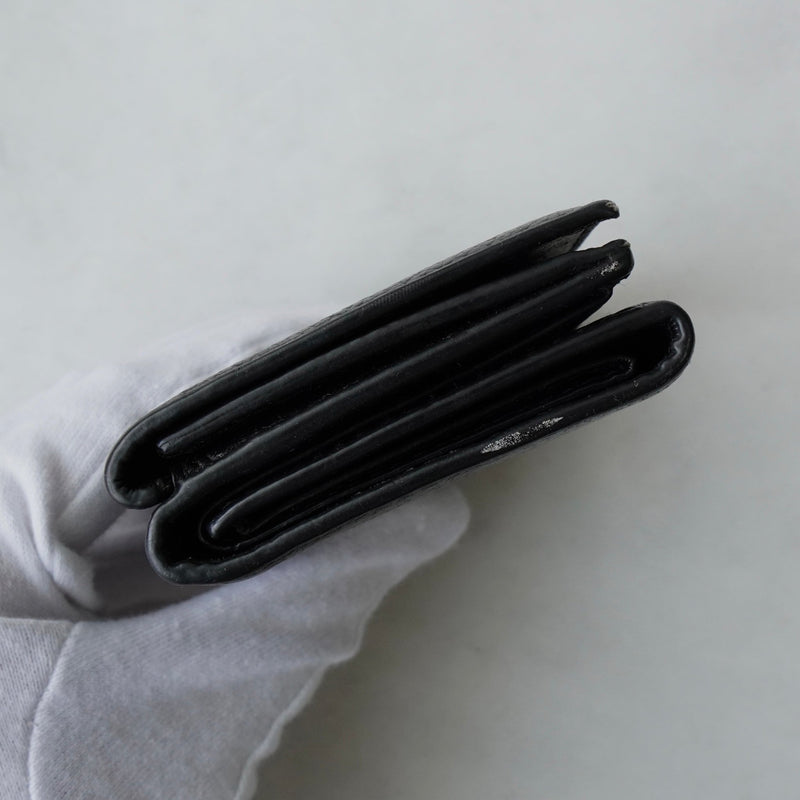 バレンシアガ エブリティ レザー 三つ折り財布 コンパクトウォレット ブラック - NEWSED