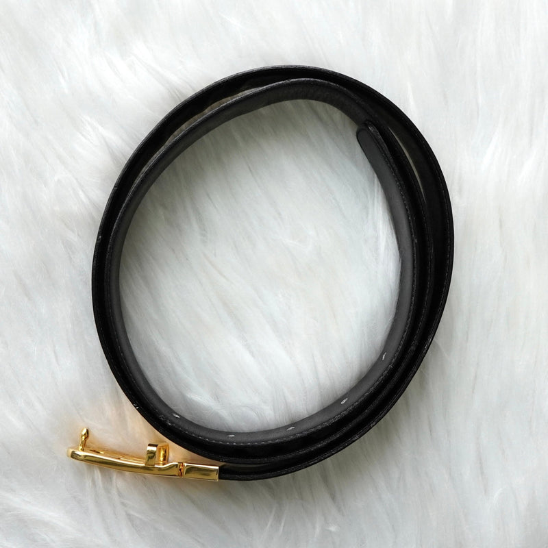 セリーヌ ヴィンテージ 輪馬車 サルキー レザー ベルト ブラック - NEWSED