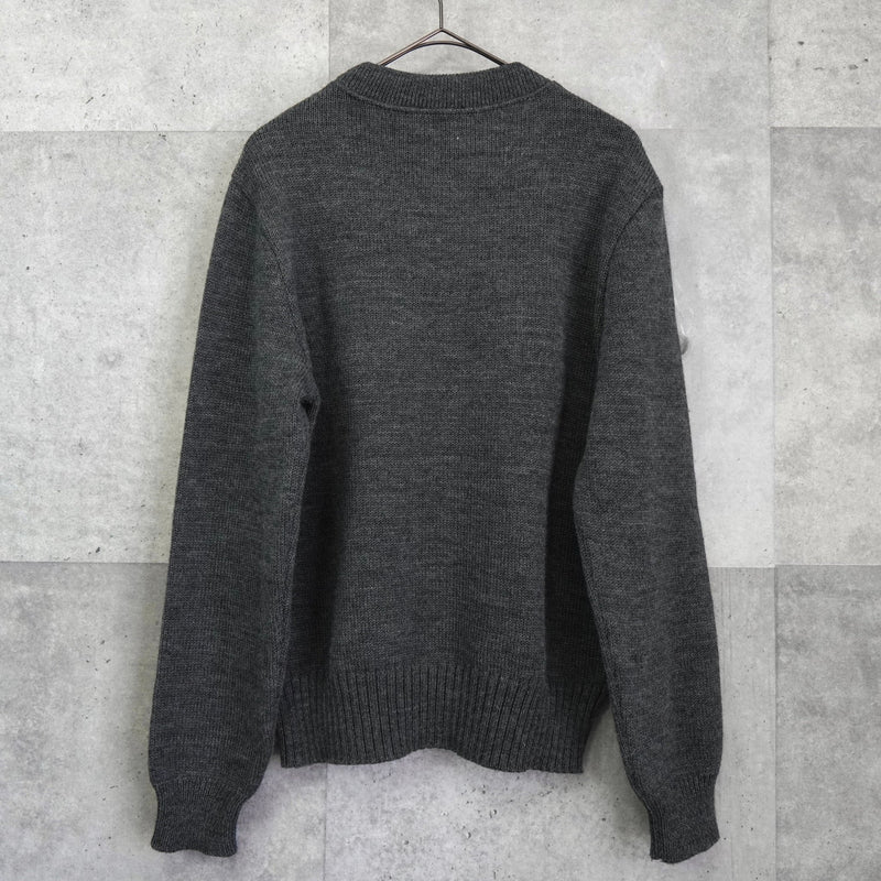 アミパリ アミ パリス トリコロールロゴ ニット グレー | ブランド古着