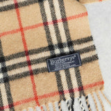 バーバリー ヴィンテージ 英国製 ノバチェック カシミヤ ウール マフラー ベージュ - NEWSED