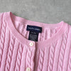 Ralph Lauren 徽标针织开衫（淡粉色）