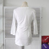 Courreges Square Neck Ruffle 3/4 Length Tunic Cut and Sewn in White
