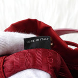 プラダ 現行モデル サフィアーノレザーハンドル 巾着バッグ ハンドバッグ トライアングルロゴ レッド - NEWSED